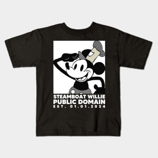 Steamboat Willie. Public Domain Est. 01.01.2024 - 3 Kids T-Shirt